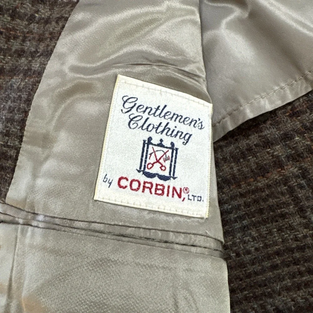 Vintage Corbin Men's Sport Coat Sz 44R  Tweed Wool Blazer Jacket Made in USA